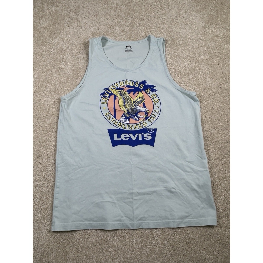 Levi's Womans Size M‎ Blue Logo Sleeveless Tank Top